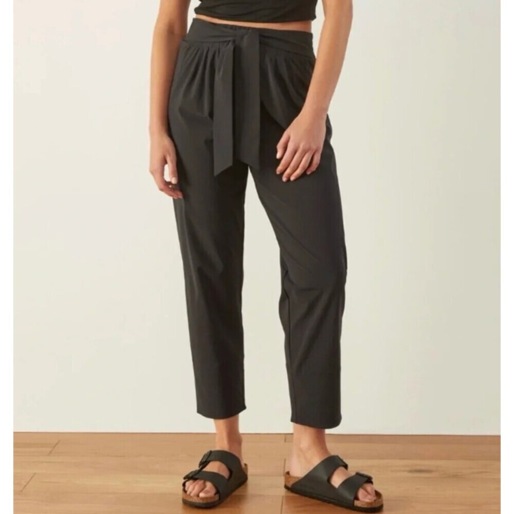 Aday Easy Pants in Black Size XL Tie Waist Stretchy Lightweight